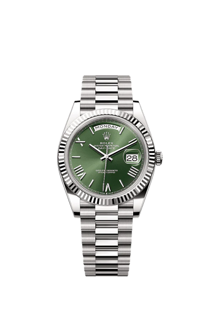 Role_x Oyster Perpetual Day Date 40 Battery Silver-Green