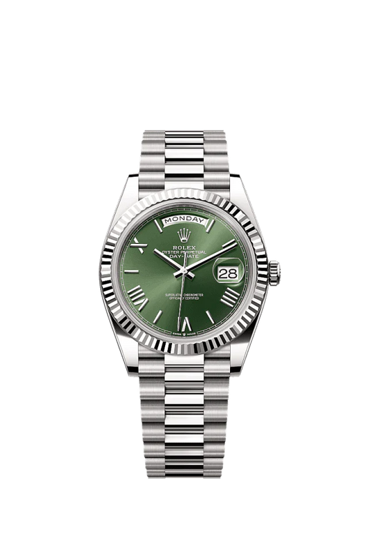 Role_x Oyster Perpetual Day Date 40 Battery Silver-Green