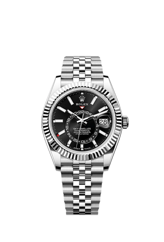 Role_x Sky-Dweller Silver Black Dial Watch