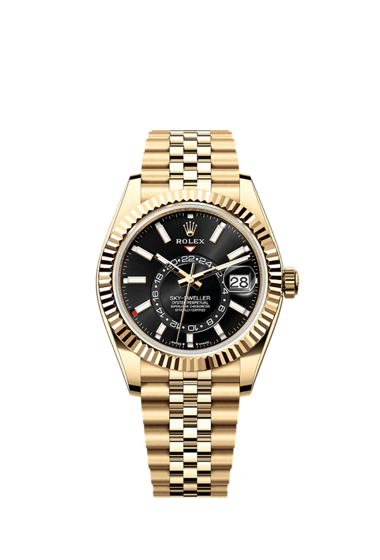 Role_x Sky-Dweller Gold Black Dial Watch