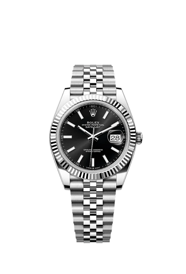 Role_x Datejust Silver Black Dial Watch