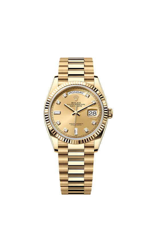 Role_x Gold Diamond Dial Watch