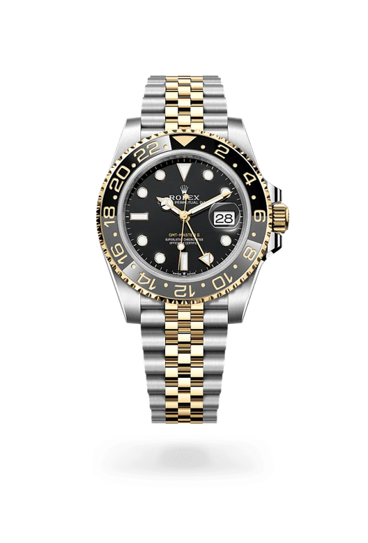 Role_x GMT-Master II Black Dial Two-Tone Gold & Silver Watch