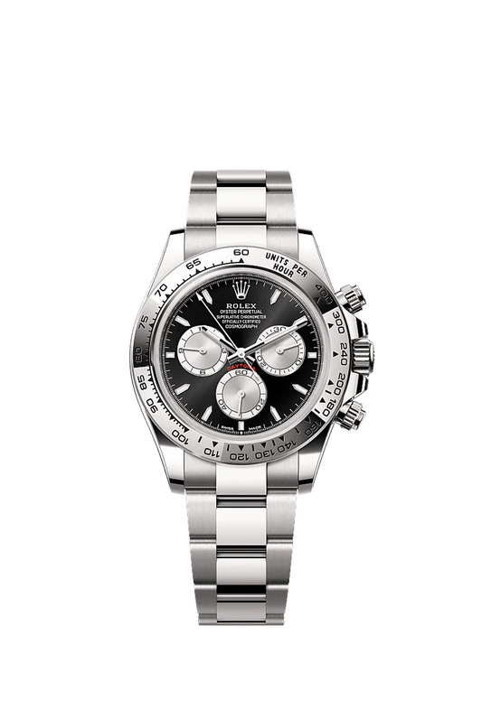 Role_x Daytona Black Dial Silver Chronograph Watch