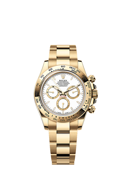 Role_x Daytona White Dial Gold Chronograph Watch