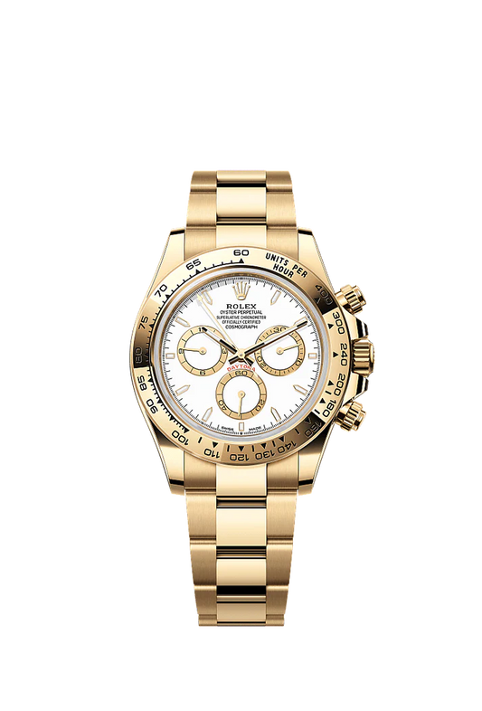 Role_x Daytona White Dial Gold Chronograph Watch