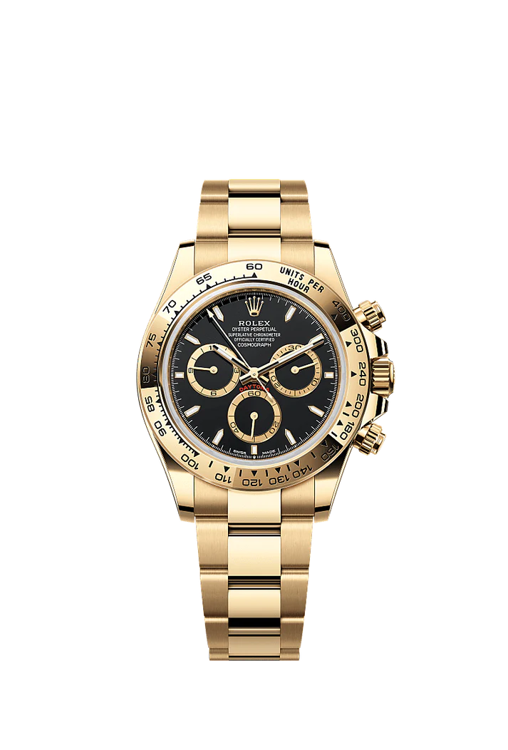 Role_x Daytona Black Dial Gold Chronograph Watch