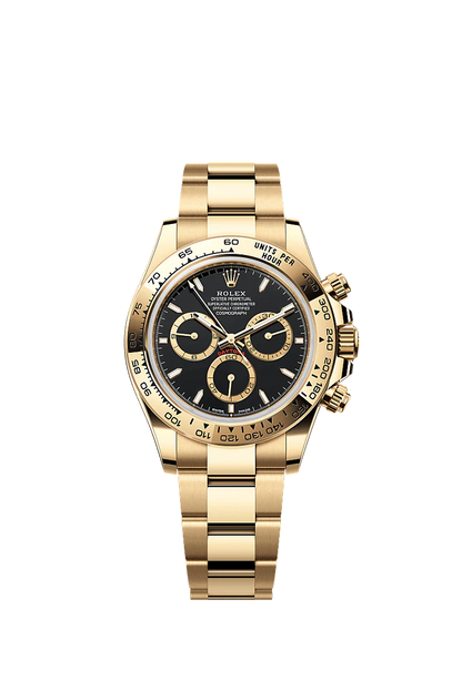 Role_x Daytona Black Dial Gold Chronograph Watch