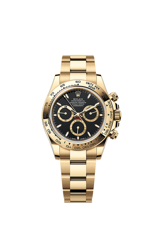 Role_x Daytona Black Dial Gold Chronograph Watch