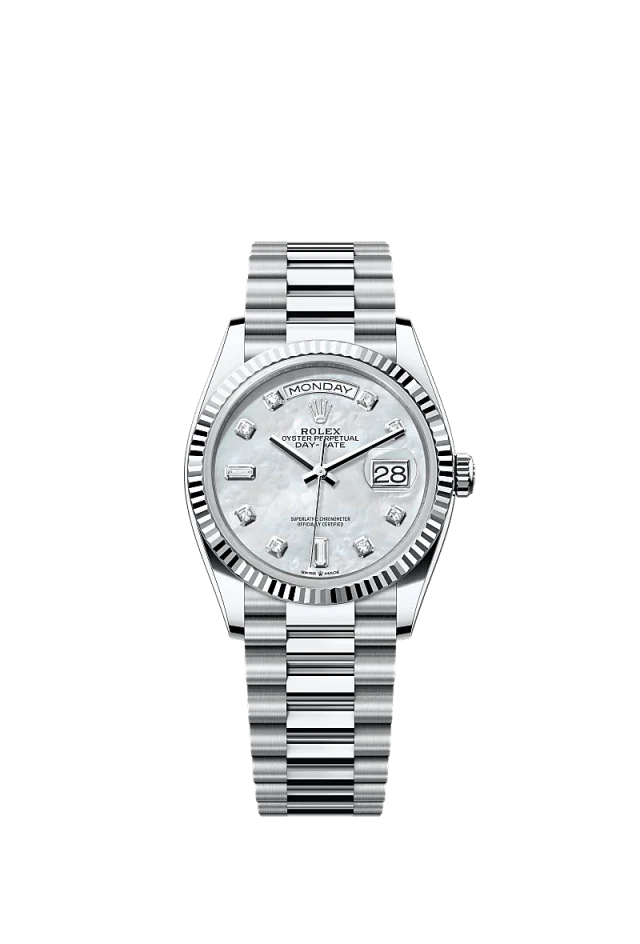Role_x Silver White Diamond Dial Watch