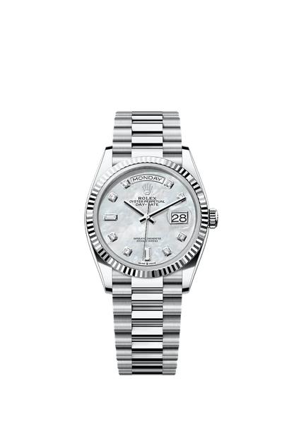Role_x Silver White Diamond Dial Watch