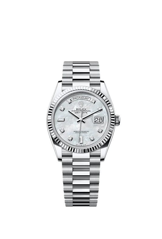Role_x Silver White Diamond Dial Watch