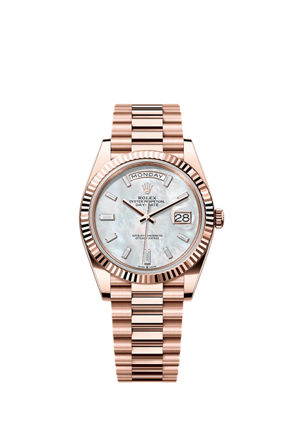 Role_x Rose Gold White Dial Watch
