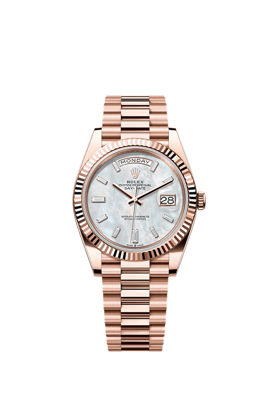 Role_x Rose Gold White Dial Watch