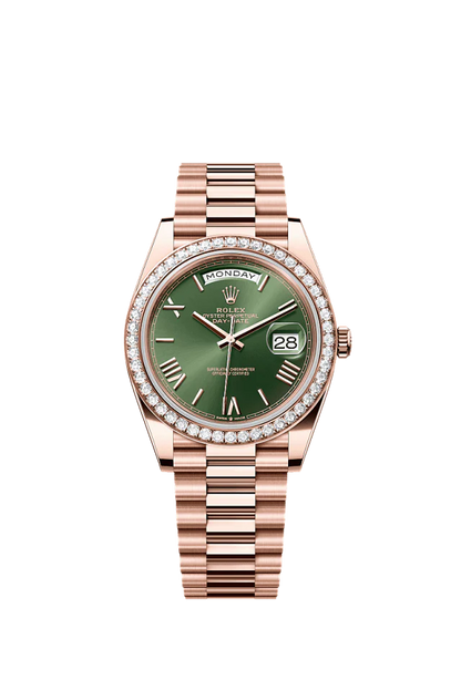 Role_x Rose Gold Green Dial Diamond Watch Regular price