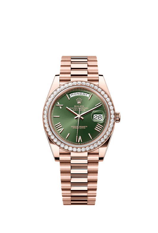 Role_x Rose Gold Green Dial Diamond Watch Regular price