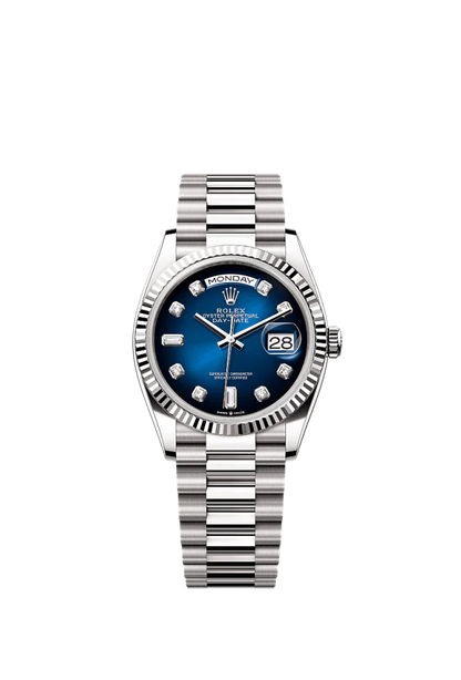Role_x Silver Blue Diamond Dial Watch