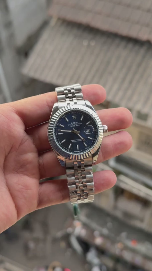Role_x Datejust Silver Blue Dial Watch