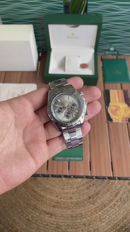 Role_x Daytona Silver Dial Stainless Steel Chronograph Watch